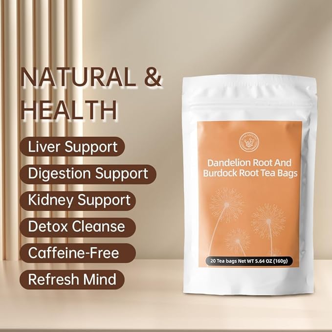 Hanfangling Roasted Dandelion Burdock Root Herbal Tea-Detoxifying,Supports Gentle Liver/Kidney/Intestinal Caffeine-Free Coffee Alternative