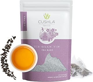 CUSHLA Tie Guan Yin Oolong Tea Bags - Ti Kuan Yin - Iron Goddess of Mercy Oolong Tea