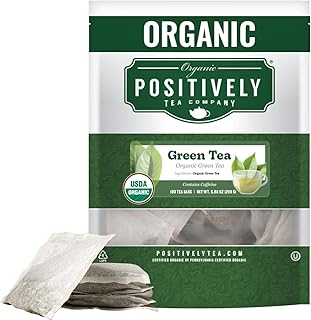 Organic Positively Tea Company, Green Tea Bags, 100 Count, Eco-Friendly Tea Bags, Non-GMO
