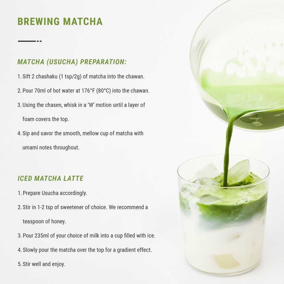 Senbird Premium Ceremonial Matcha - Japanese Powdered Green Tea - From Kyoto, Japan - Tea Powder in Airtight Tin (1.06oz/30g)
