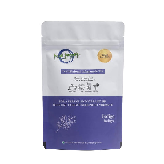 Blue Pepper Tea Infusion | Butterfly Pea Flower Blend with Ginger, Tulsi (Holy Basil), Amla (Indian Gooseberry) &amp; Cardamom | Caffeine-Free Natural Beverage | 60g