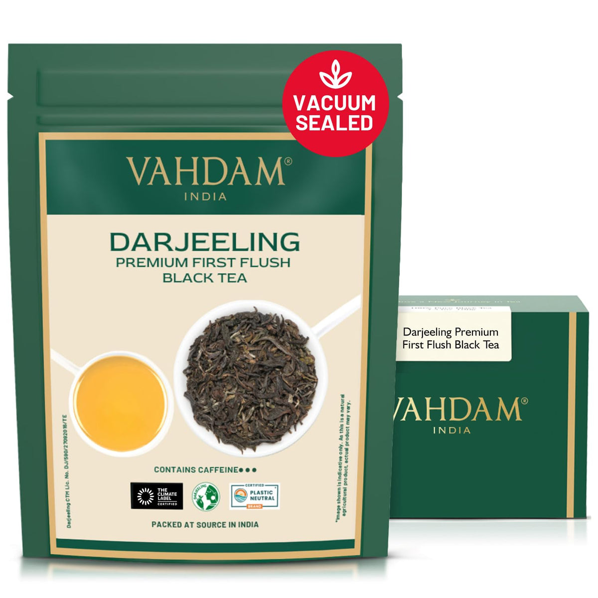 VAHDAM First Flush Darjeeling Tea (3.53oz|50+ Cups) Loose Leaf Black Tea