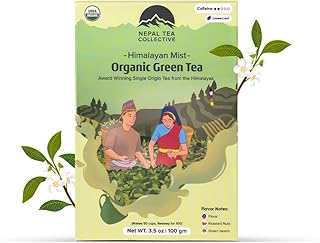NEPAL TEA Organic Green Tea Loose Leaf - Premium USDA Certified Organic Loose Leaf Tea - Single Origin from Award Winning Family Farm in the Himalayas - 3.5Oz / 100g (Himalayan Mist)