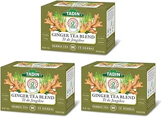 Tadin Ginger Herbal Tea Blend. Caffeine Free. 24 Tea Bags. 1.02 oz. Pack of 3
