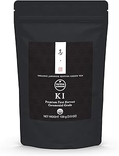Ki Matcha 100g (3.5 oz) - Organic Premium Ceremonial Japanese Matcha Green Tea Powder - Zero Sugar - First Harvest - USDA Certified