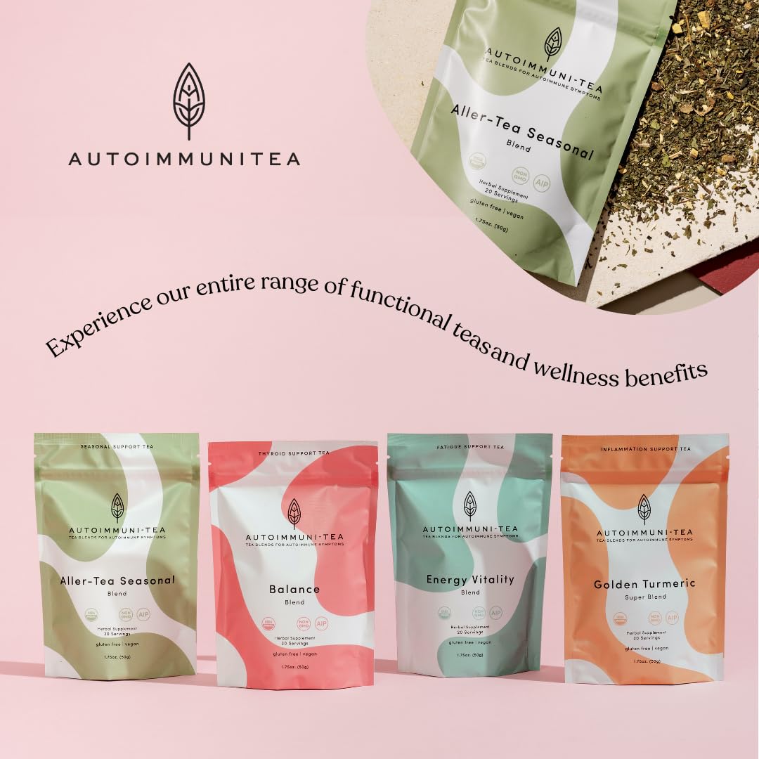 Organic Stinging Nettle Tea Loose Leaf Tea Bags – Soothing Tea for Allergy Relief and Sinus Relief, Lemon Balm, Licorice Root, Caffeine Free, AIP Herbal Seasonal Blend, 15 Count