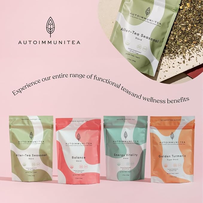 AutoimmuniTea – Soothing Tea Bags for Allergy Relief and Sinus Relief, Organic, Caffeine Free and USDA Certified, Blend of Lemon Balm, Ginger, Nettle