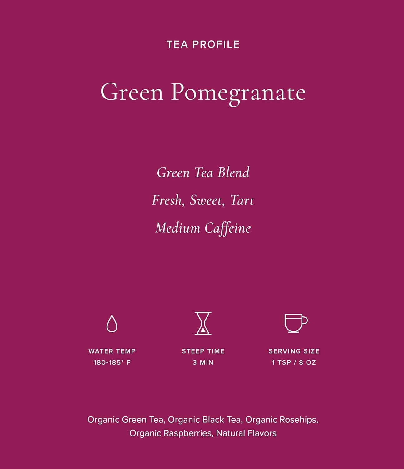 Art of Tea | Organic Green Pomegranate Green Tea 2.5oz | Artisan Loose Leaf Tea Tin