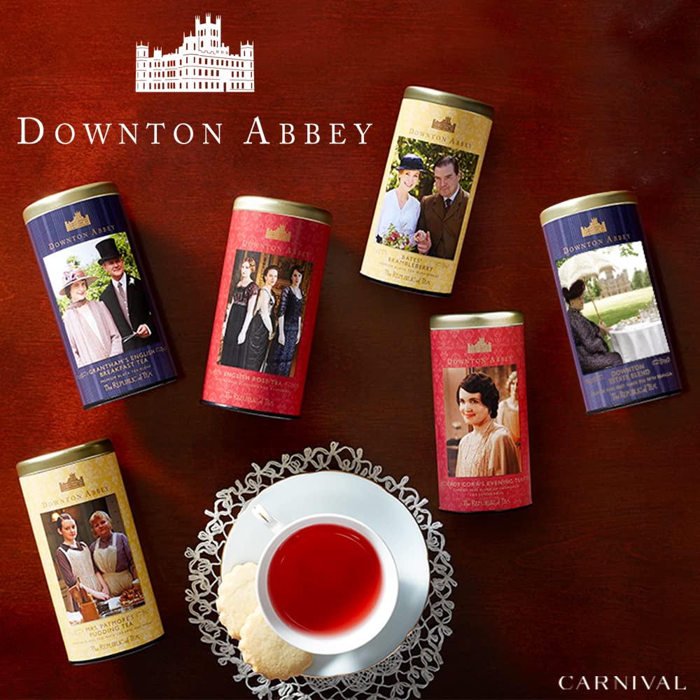 The Republic of Tea Downton Abbey Estate Blend Black Tea, 36 Count | Naturally Caffeinated. Made for morning or afternoon . Brisk and full-bodied with notes of lively citrus and soft vanilla.