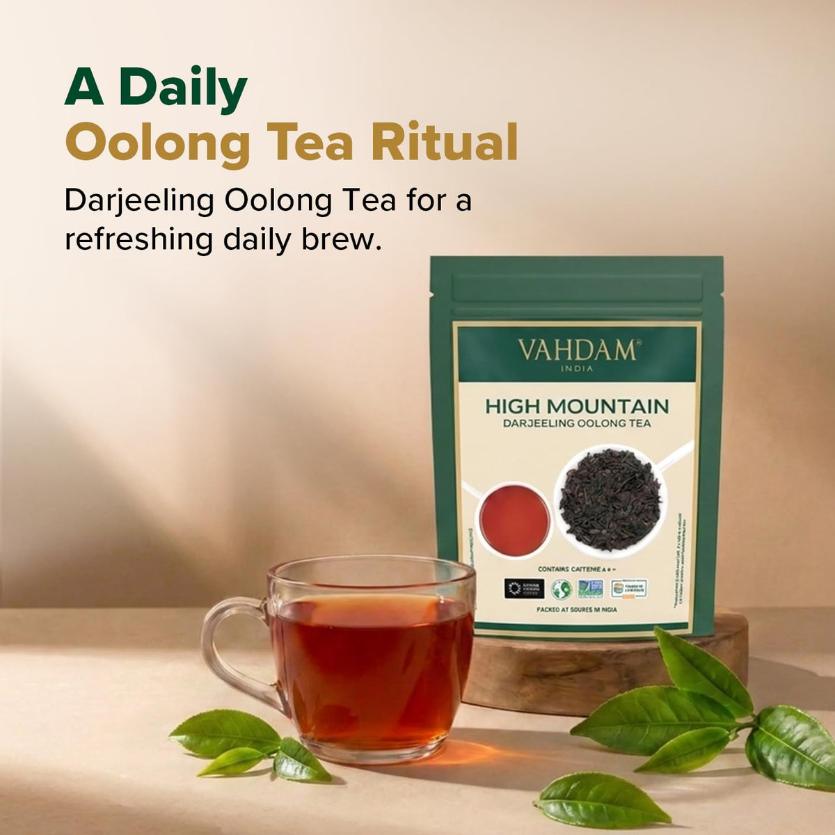 VAHDAM High Mountain Oolong Tea Leaves(3.53oz|50+ Cups)Premium Whole Rolled
