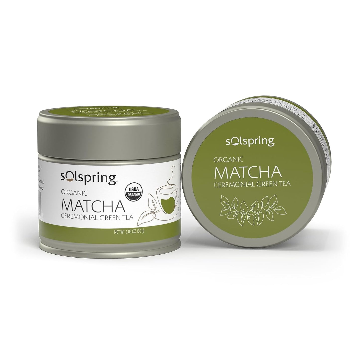Solspring Organic Matcha Green Tea, Delightful Taste, 1.05 oz (23 Servings) | Ceremonial-Grade, Cultivated in Nishio, Japan, Certified USDA Organic, Non-GMO, Gluten-Free, and Soy-Free
