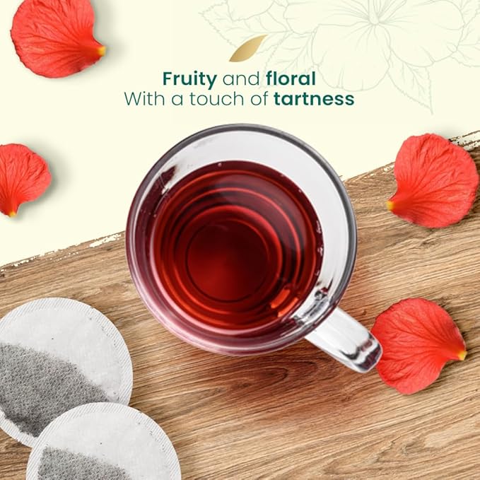 NaturalEvity Hibiscus Tea Bags (50 Count) – Flor de Jamaica Herbal Tea – Ayurveda Inspired, Naturally Antioxidant-Rich, Caffeine-Free & Non-GMO – Premium Sun-Dried Hibiscus Flowers, Eco-Conscious Packaging