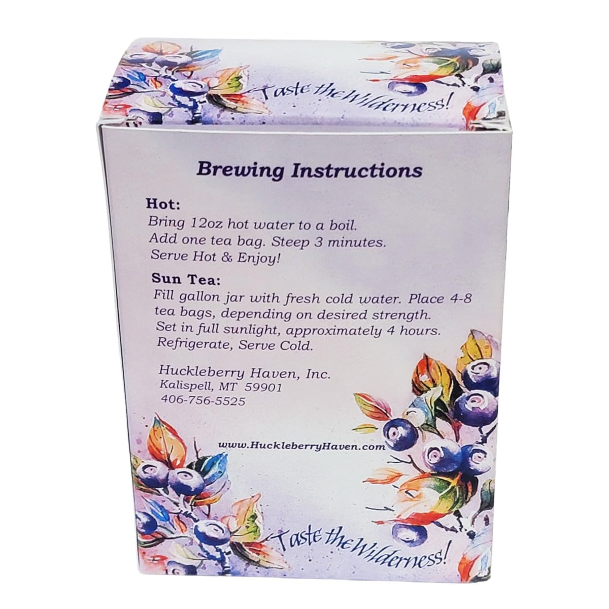 Wild Huckleberry Tea Bags From Montana (3 Pack - 60 Tea Bags). Black Ceylon Tea with Huckleberry Natural Flavors.