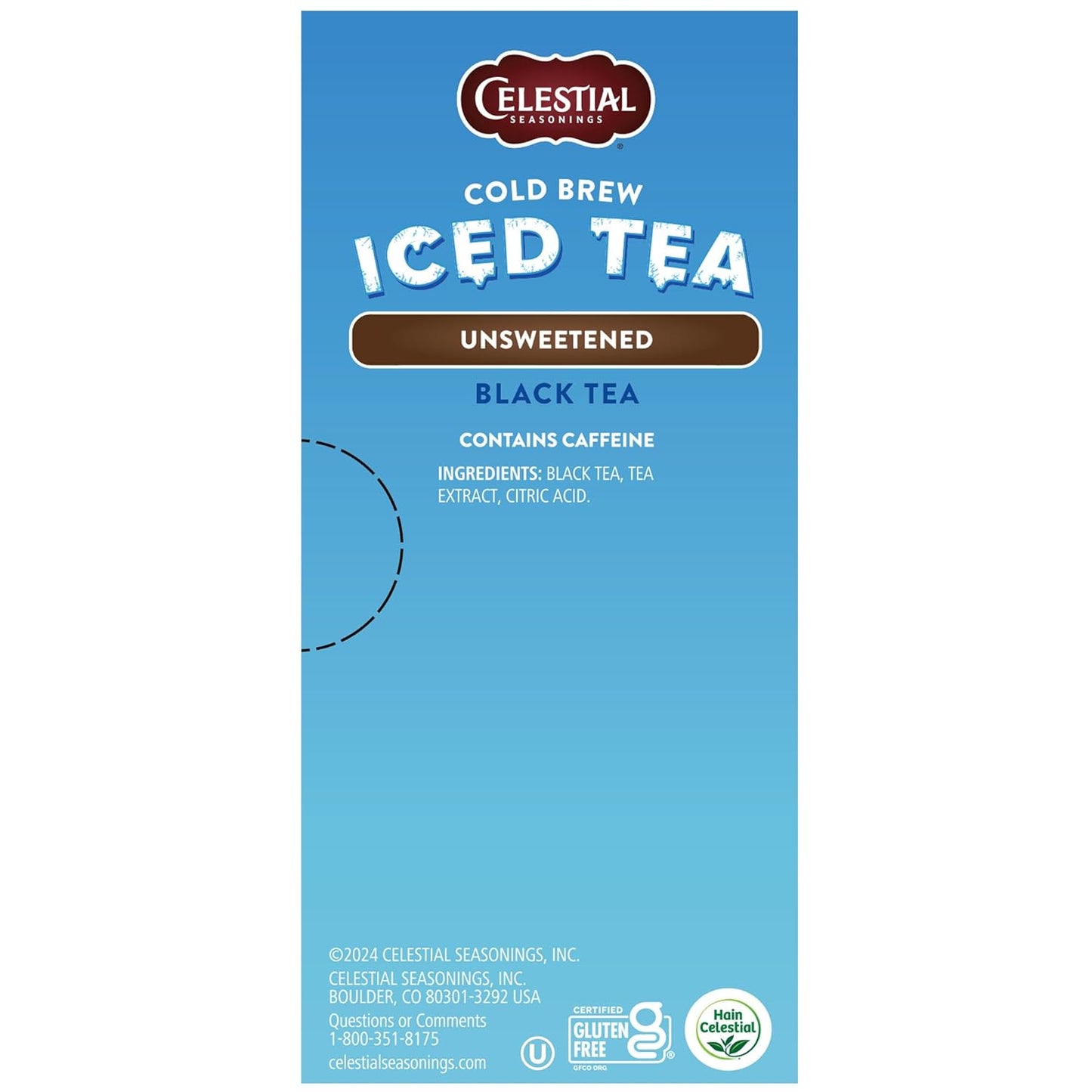Celestial Seasonings Cold Brew Unsweetened Black Tea Iced 18 tea bags