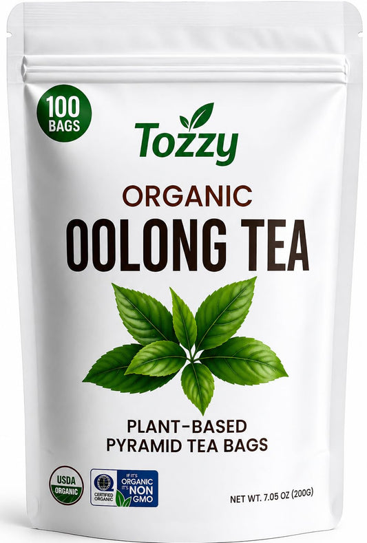 Tozzy Organic Oolong Tea – 100 Count, Plant-Based Pyramid Tea Bags