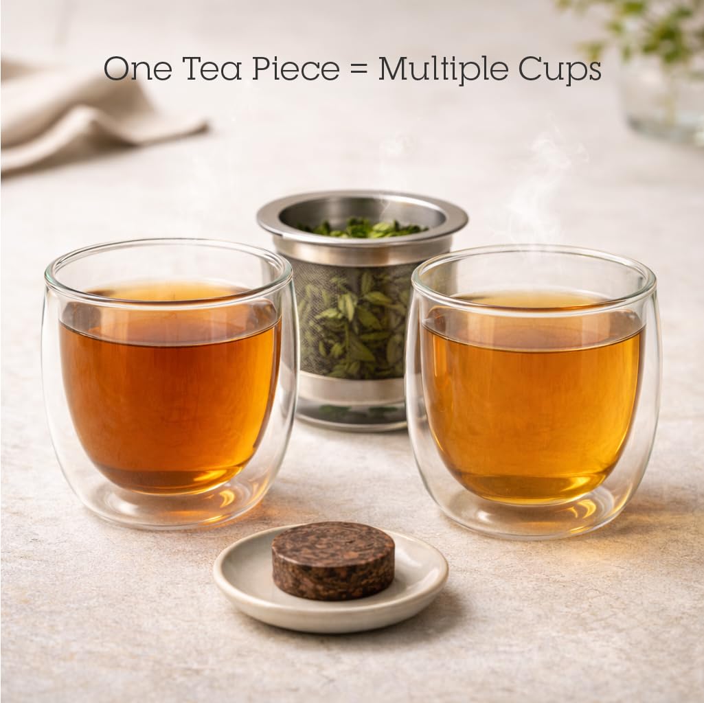 Individually Wrapped Rose & White Tea Coins - Premium White Tea with Rose Petals | Floral, Smooth Chinese Tea | 20 Pressed Mini Tea Coin Cakes