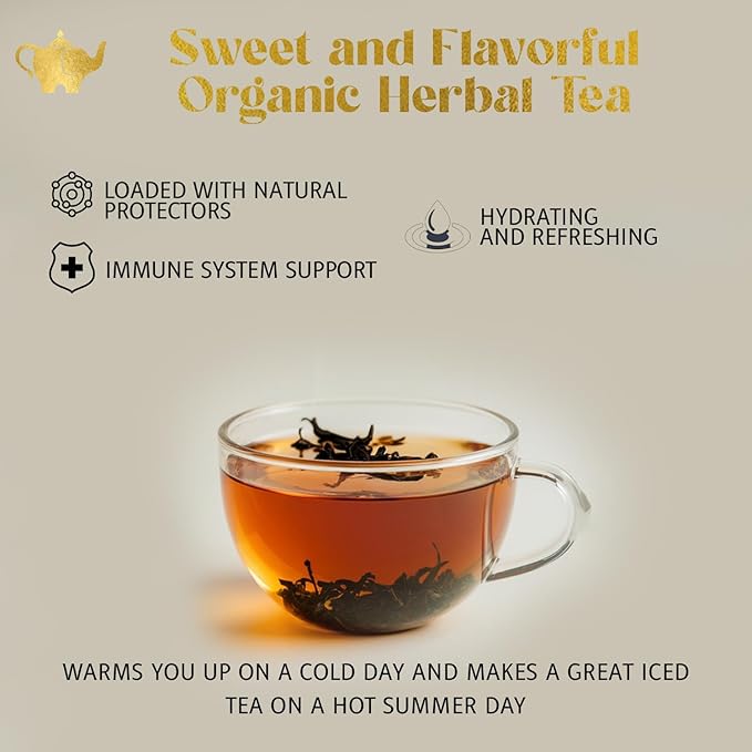 Blueberry Bliss Tea, Organic Loose Leaf Herbal Tea – Real Fruit, Summer Juice, Caffeine-Free, Refreshing Sweet Iced Drink