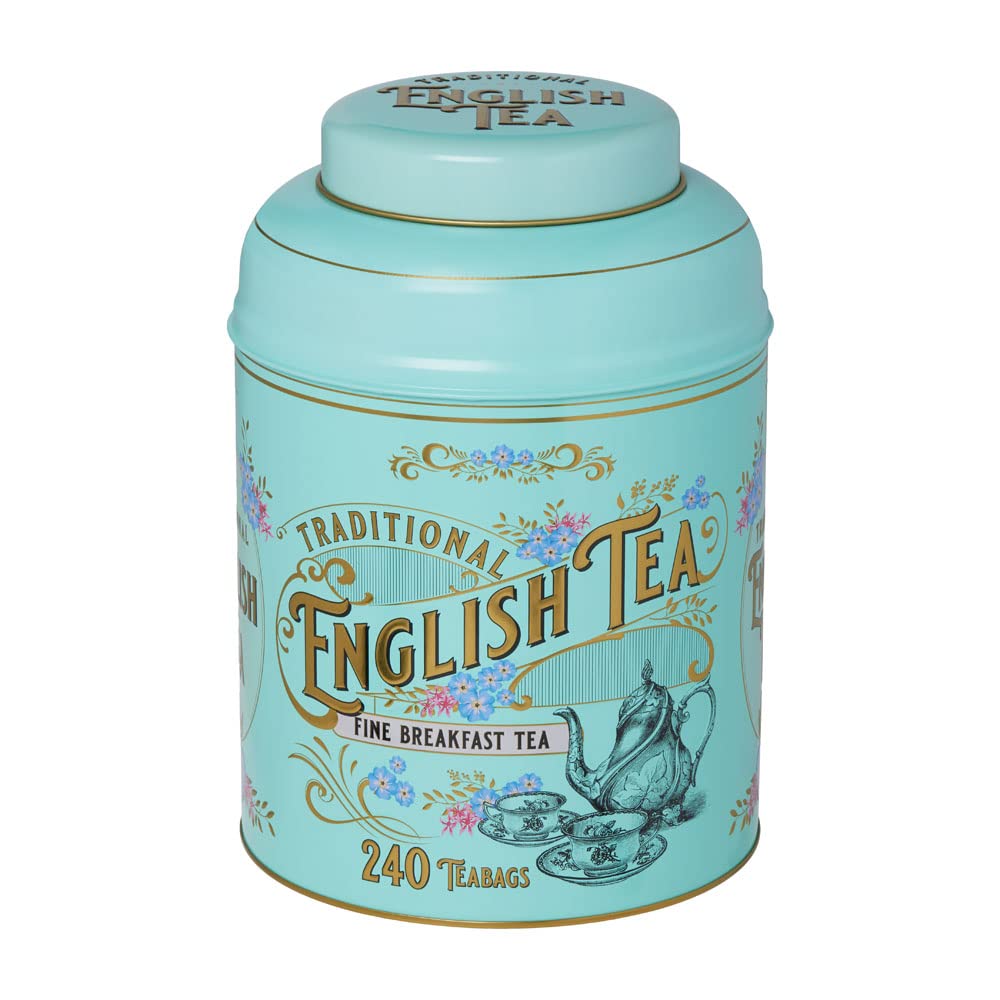 New English Teas Victorian Tea Tin with 240 English Breakfast Teabags