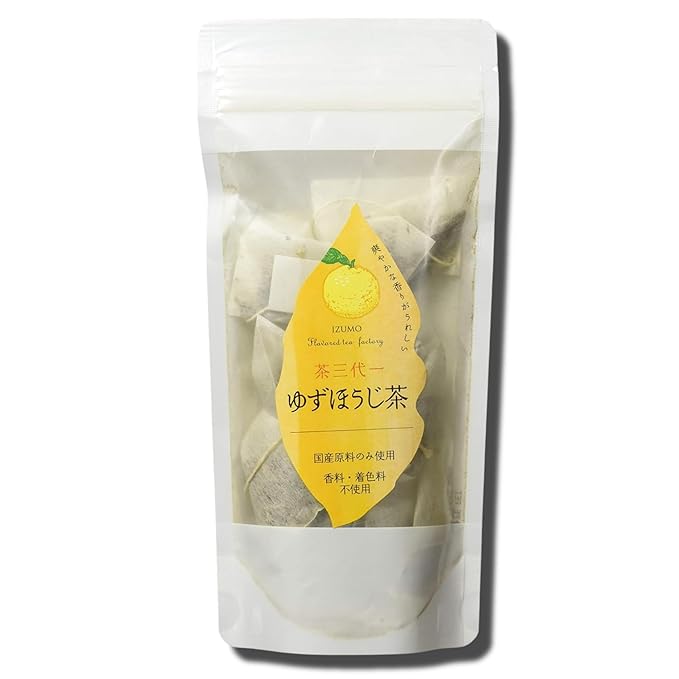 Chasandai Yuzu Citrus Hojicha Teabags - Premium Roasted Green Tea with Natural Yuzu Powder, No Artificial Flavors or Colors, 8 Tea Bags, Made in Japan
