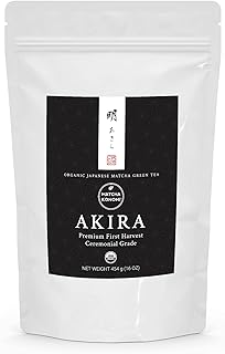 Akira Matcha - Organic Premium Japanese Matcha Green Tea Powder - First Harvest - Zero Sugar - USDA and JAS Certified 454g (16oz) Bag