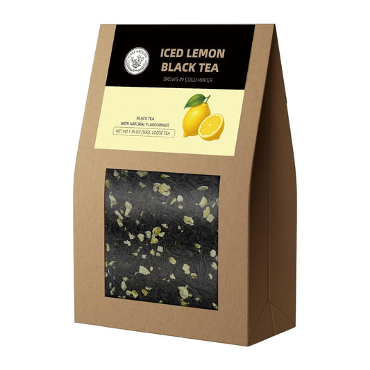 HANFANGLING Iced Lemon Black Tea - Premium Loose Leaf Blend with Real Freeze-Dried Lemon | Refreshing &amp; Natural | Brews in Cold Water | 1.76 oz (50g) Pack