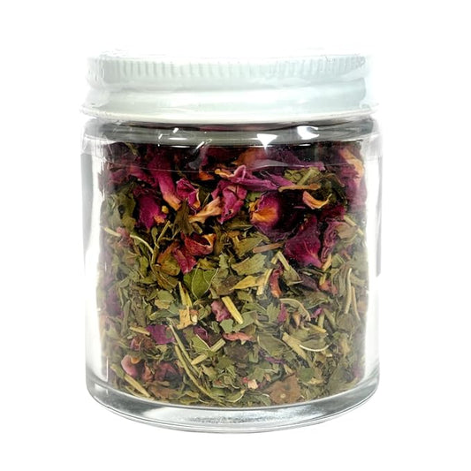 English Rose Blend 1/2 oz (14 grams) Herbal Beverage Tea in Glass Jar by Smoke Camp Crafts