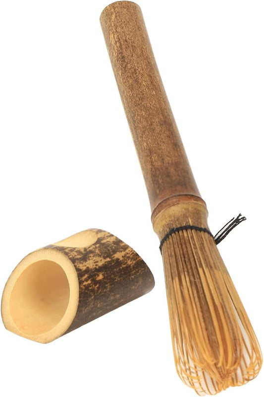 Acouto Matcha Whisk and Holder Set Camping Matcha Tea Whisk Set Tea Stick Useful Brush Tool Kitchen Accessories Japanese Utensils
