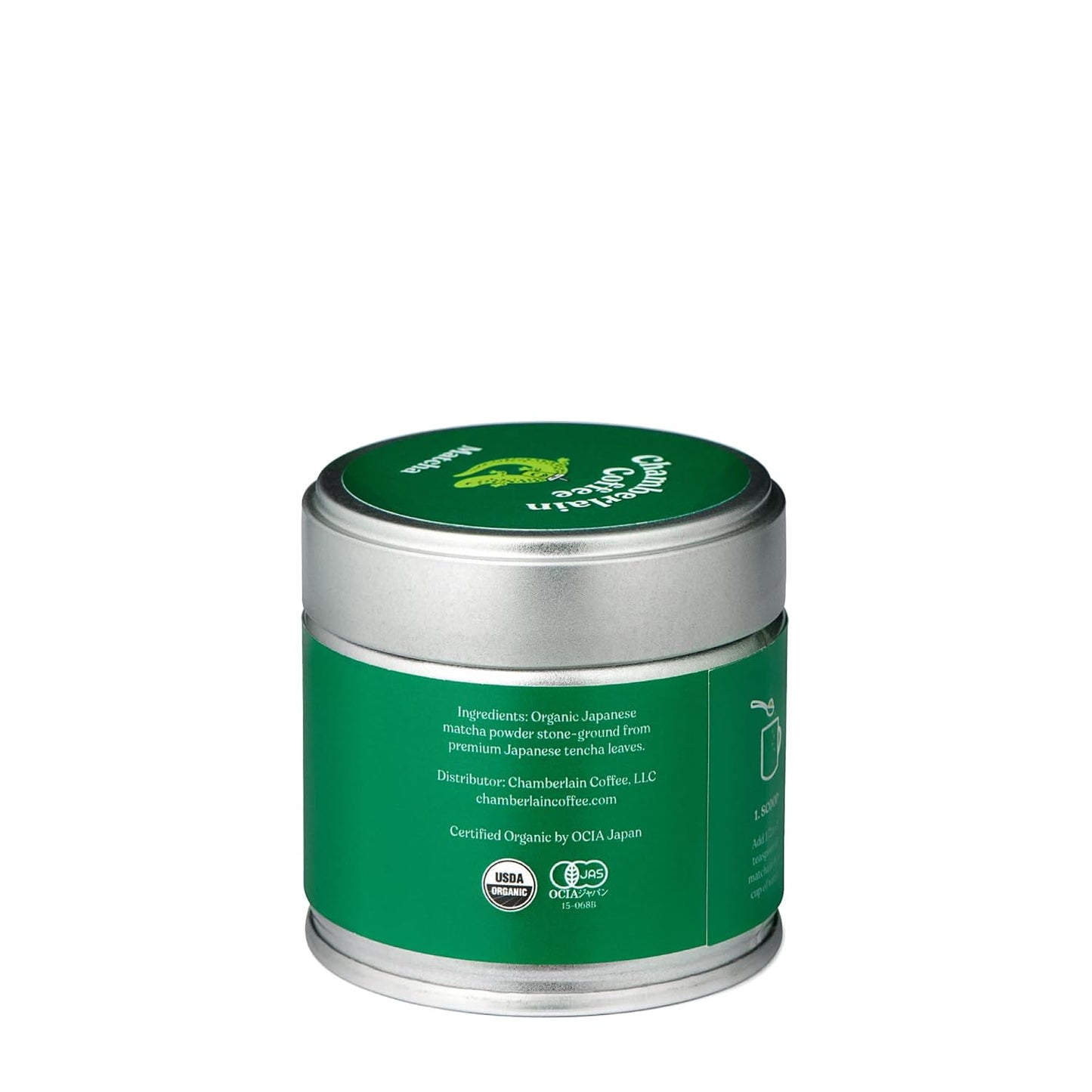 Chamberlain Coffee Ceremonial Grade Matcha Green Tea Powder - USDA Organic, Antioxidant Rich, L Theanine, Calm Energy, Signature Vegan Matcha Powder - Premium First Harvest Japanese Green Tea - 30g