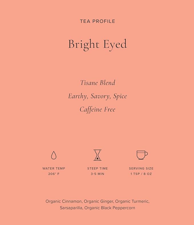Art of Tea, Bright Eyed 4oz - Caffeine Free Turmeric Ginger Tea, Wellness Loose Leaf Artisan Tea