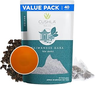Taiwanese GABA Oolong Tea Bags Value Pack 40 Count - Delicious Fresh Packed Gaba Oolong Relaxing Tea. Gabba Wu Long Tea. Approx. 80 Cups