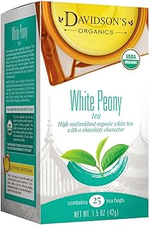 Davidson's Organics, White Peony, 25-count Tea Bags, Pack of 6