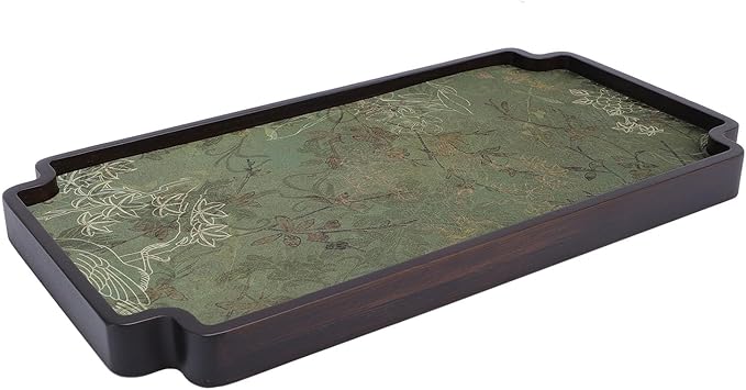 Chinese Style Wooden Gongfu Tea Tray Elegant Tea Table Serving Tray with Drainage Multifunctional Use for Home Office