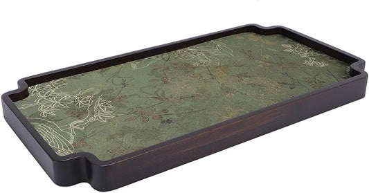 Chinese Style Wooden Gongfu Tea Tray Elegant Tea Table Serving Tray with Drainage Multifunctional Use for Home Office