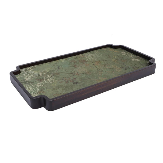Chinese Style Wooden Gongfu Tea Tray Elegant Tea Table Serving Tray with Drainage Multifunctional Use for Home Office
