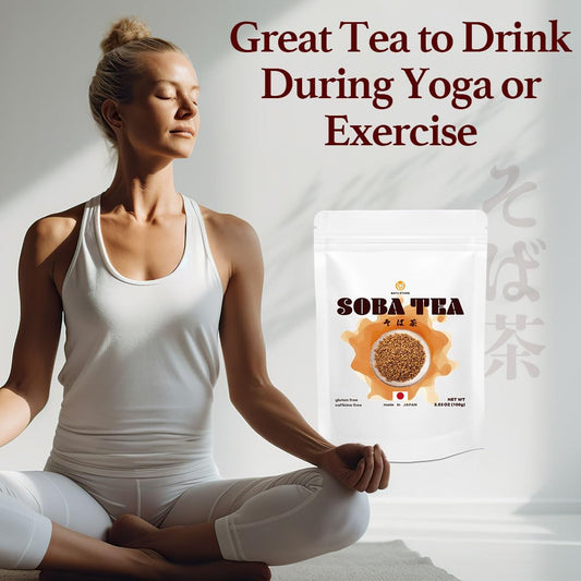 Japanese Soba Tea, Caffeine-Free Buckwheat Tea, Japan, 3.5 oz (100 g) | Gluten-free loose-leaf tea with a warm, roasted buckwheat flavor. Packed in a resealable zipper bag for easy storage