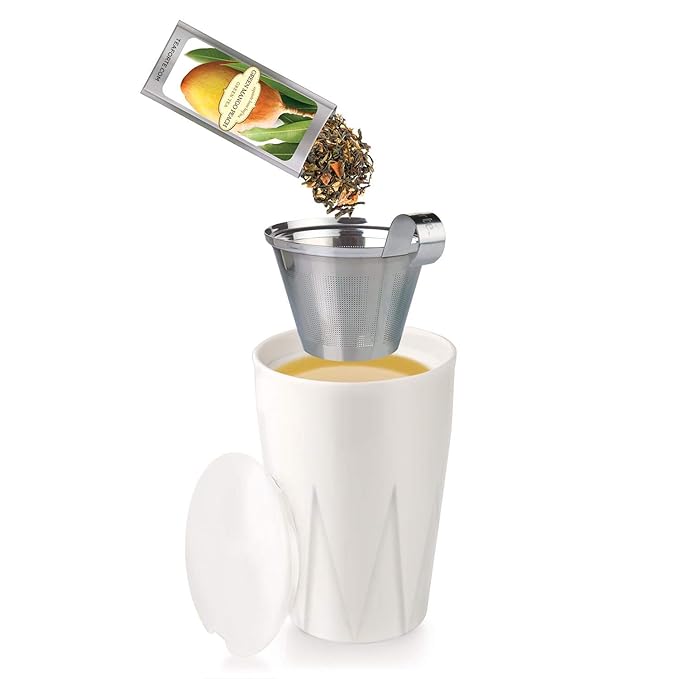 Tea Forte Classic Assortment Single Steeps Loose Leaf Premium Tea Gift Set Sampler, 28 Count Assorted Blends Pre-Portioned Single Serve Pouches, Steeps 12 oz