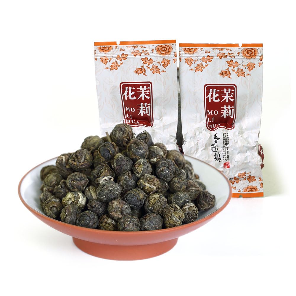 GOARTEA - Jasmine Dragon Pearls - 10pcs 8g Premium Grade - Jasmine Pearl Green Tea - Chinese Green Tea Loose Leaf