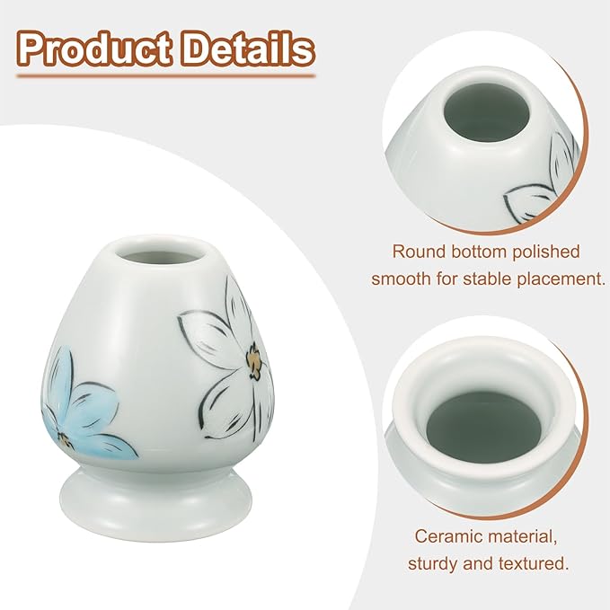 Harfington Ceramic Chasen Stand 70mm Matcha Whisk Holder Tea Set Whisks Stand Traditional Matcha Tea Chasen Holder Tea Set Accessories for Tea