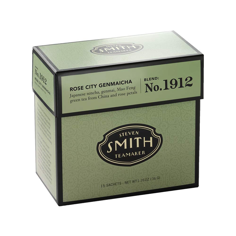 STEVEN SMITH TEAMAKER Smith Teamaker | Rose City Genmaicha No. 1912 - Sencha, Genmai, Mao Feng Green Tea & Rose Petals
