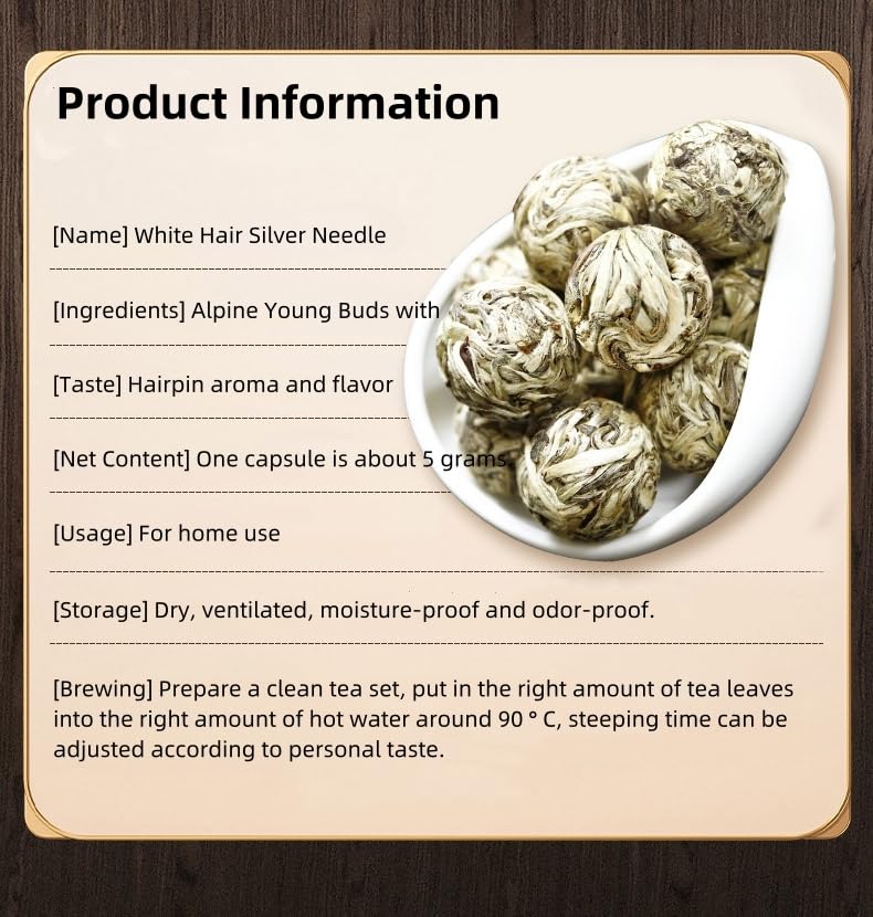 2015 White Hair Silver Needle Fujian Alpine White Tea Bright Front Wilderness Whole Single Bud Longzhu Silver Needle Authentic Tea (50g)