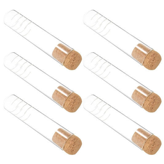 6pcs Glass Tube Tea Infuser Set with Filter and Cork Stopper Glass Tea Strainers for Loose Leaf Brewing