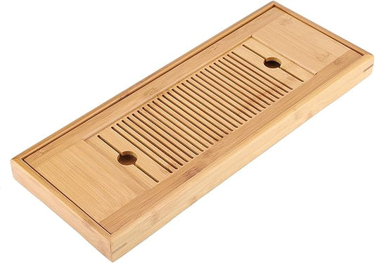 Keenso Tea Tray with 2 in 1 Removable Tea Tray for Home Office Table 38 * 15cm, Ecofriendly Mini Serving for Chinese Gongfu Service for 2-3 Persons