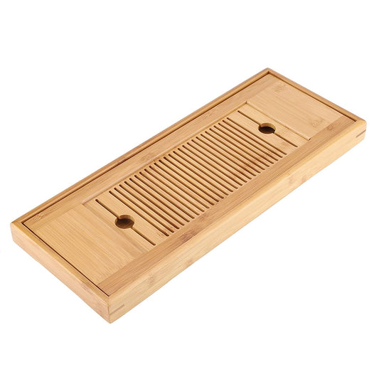 Keenso Tea Tray with 2 in 1 Removable Tea Tray for Home Office Table 38 * 15cm, Ecofriendly Mini Serving for Chinese Gongfu Service for 2-3 Persons