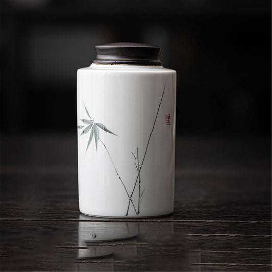Large Anti-Moisture Ceramic Tea Canister with Seal for Tea Leaves-style4