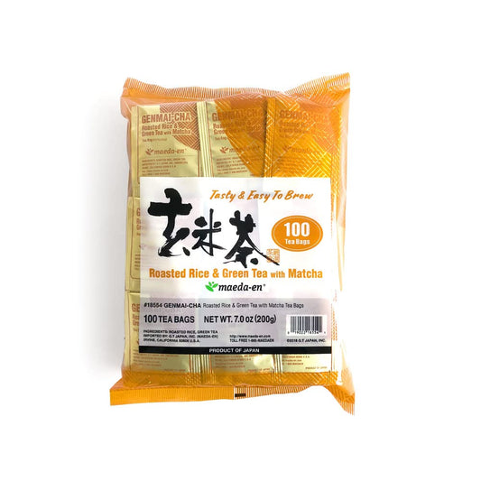 Authentic Maeda-en Japanese Genmai-cha Green Tea - 100 Foil Wrapped Tea Bags