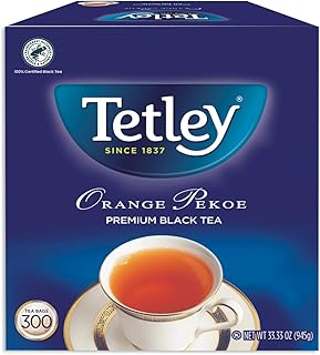 Tetley Tea, Orange Pekoe, Food Service Size 300Count 945g Tea Bags