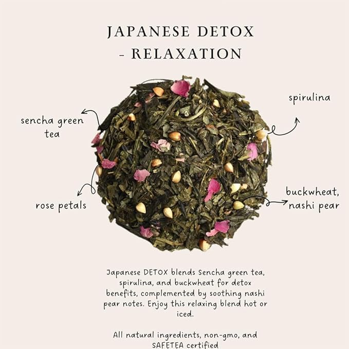 Palais des Thés Green Tea - Organic Japanese Wellness Blend for Relaxation with Spirulina, Buckwheat & Nashi Pear - Premium Loose Leaf Tea Tea