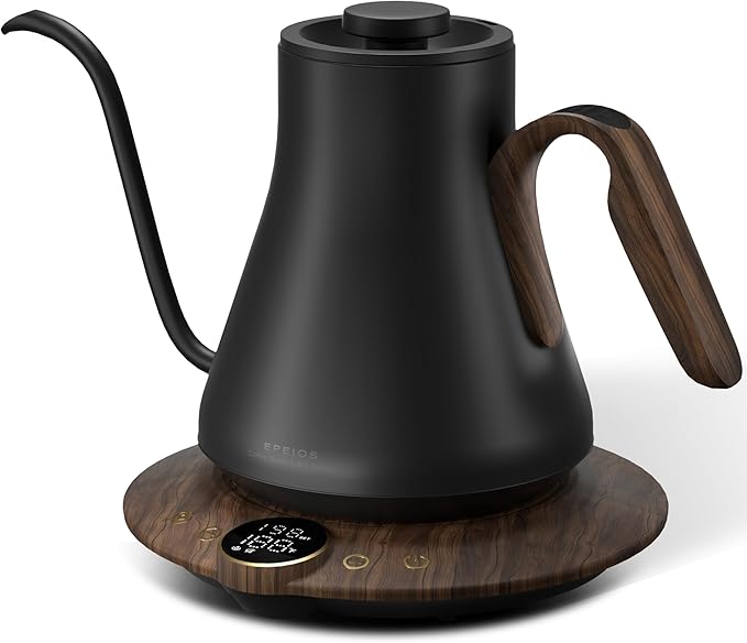 Cocinare Flow B9 Gooseneck Electric Kettle, Precise Temperature Control for Pour-Over Coffee & Tea Brewing, Stainless Steel Interior