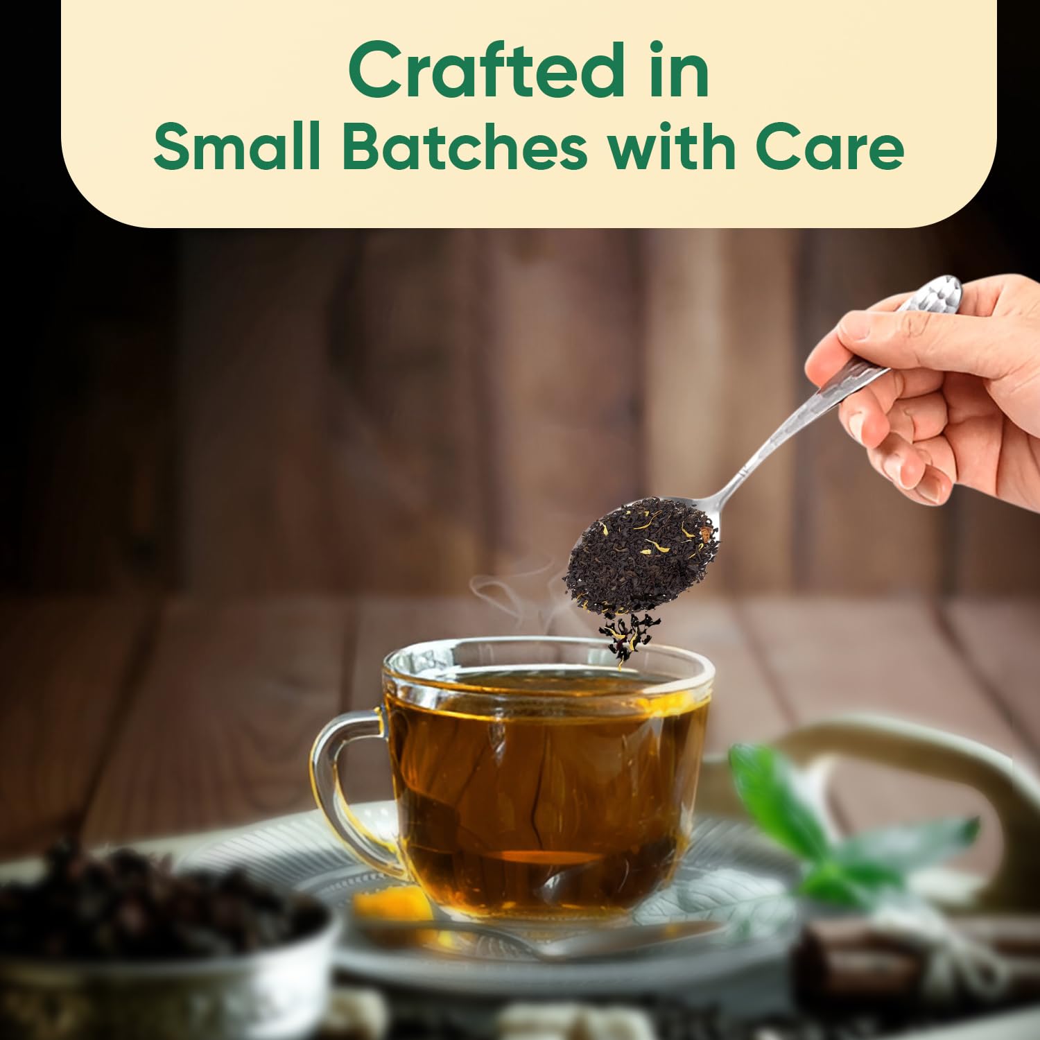 Danodia Foods Organic PEACH ORTHODOX ASSAM BLACK TEA (3.5oz/100g) 50+ servings | WILD FOREST Assam Tea Loose Leaf | Aromatic Peach Flavor | Non GMO Hand-Picked & Home Made