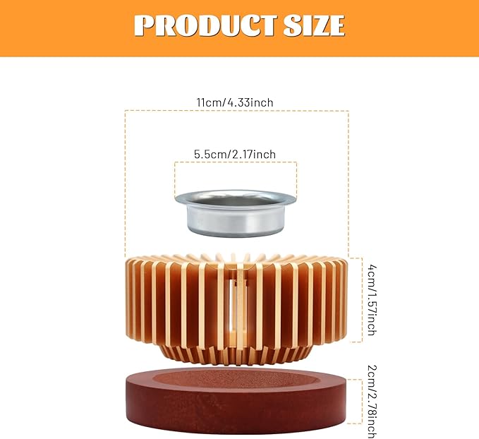 Inmorven Teapot Warmer, Aluminum Tea Warmer with Wooden Base, Candle Heater for Heating Tea, Coffee, Milk, Food,Camping and Traveling